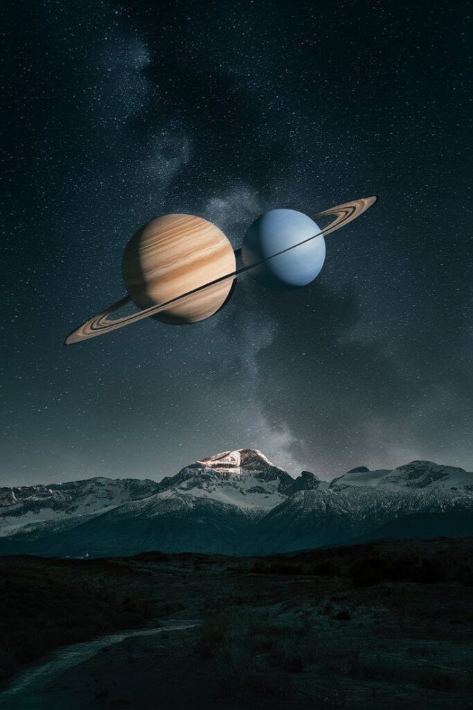 Gráfico astrológico de la conjunción Saturno Neptuno en Aries 0 grados 2026